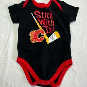 12M Calgary Flames Hockey onesie